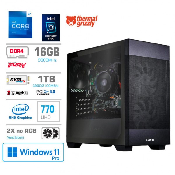 Računalnik MEGA MT S7X BUSINESS i7-13700/Intel 770/16GB/1TB-4.0/750W/Win11Pro/črna