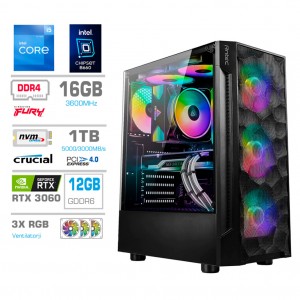 Računalnik MEGA TWR S7 i5-12400F/RTX3060/16GB/1TB-4.0/750W/Brez OS RGB