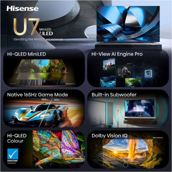 HISENSE TV ULED (Mini LED) 65U7SE Smart TV 4K 144 Hz