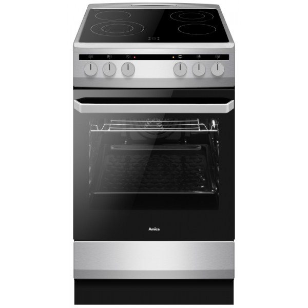 AMICA keramični štedilnik 58CE2.315HQ [A, 4x keram., 62l peč., inox]