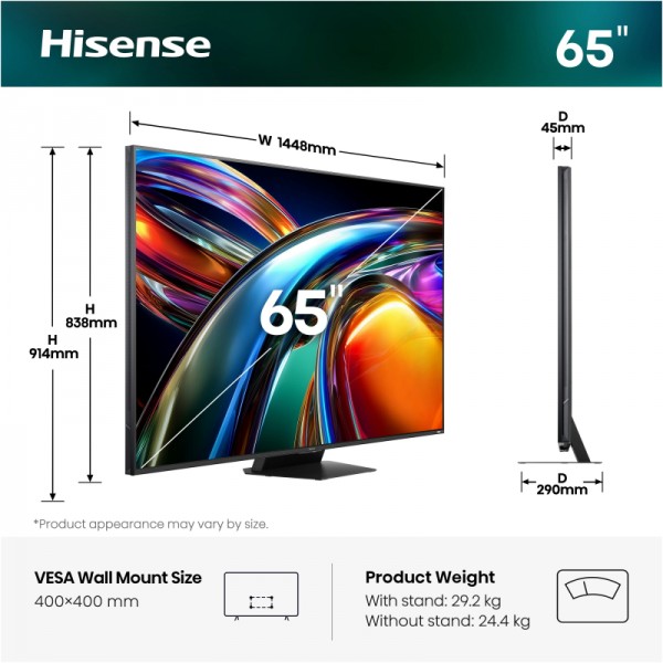 HISENSE TV RGB MiniLED 65UR9S Smart TV 4K 180 Hz