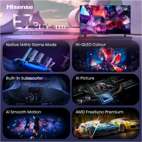 HISENSE QLED TV 85E7S PRO Smart TV 4K 144 Hz
