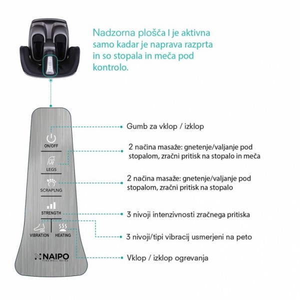 Naipo shiatsu masažna naprava MGF-3600 za masažo stopal