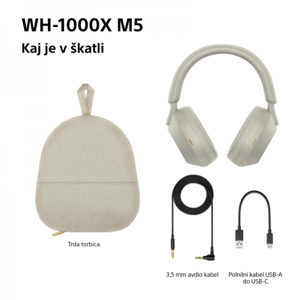 SONY BT slušalke WH1000XM5S sive