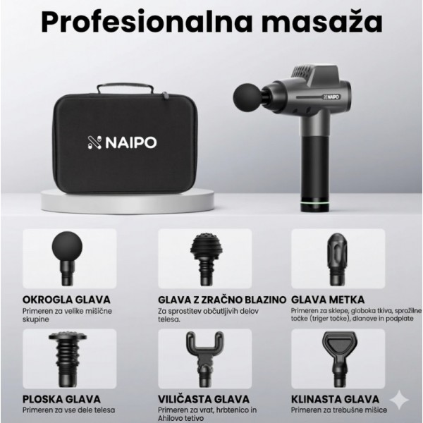 Naipo masažna pištola NPMGUN-006 Naipo masažna pištola NPMGUN-006