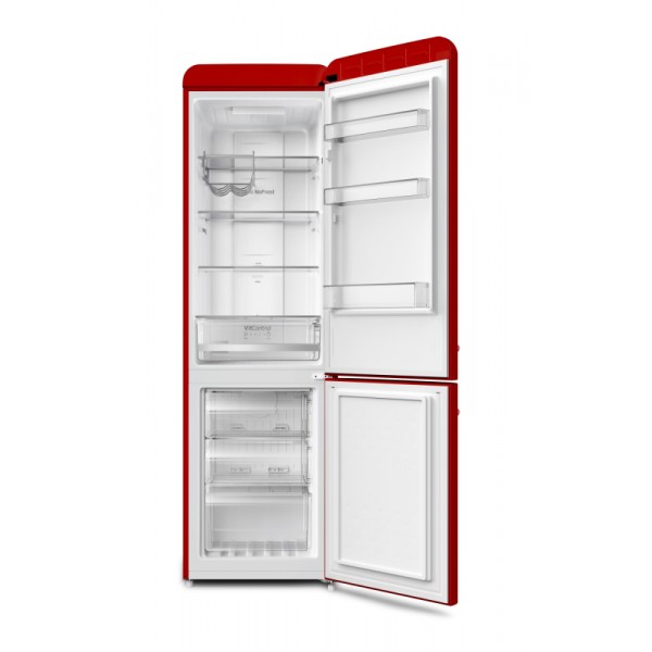 AMICA kombinirani hladilnik FK3495.3FRAA [E, NoFrost, 250l, retro, rdeča]