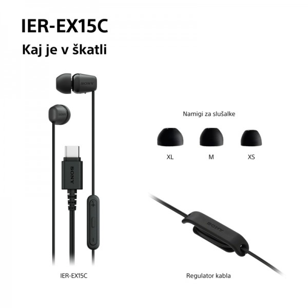 SONY ušesne slušalke IEREX15CB.CE7 IEREX15CB.CE7