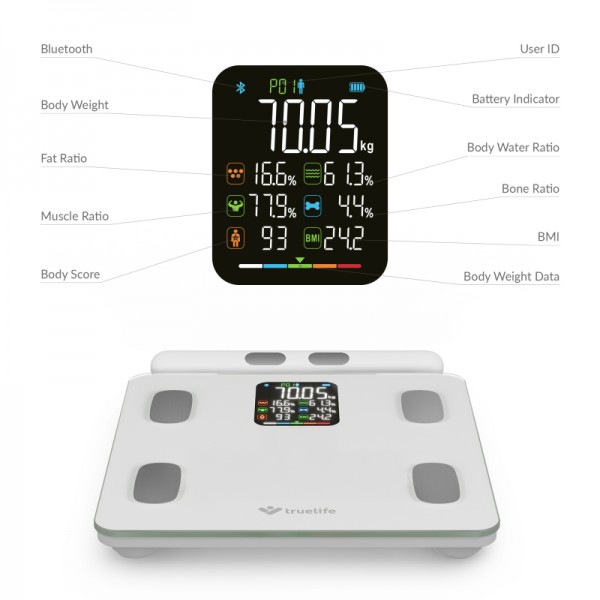 TrueLife pametna tehtnica W8 White