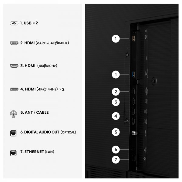 HISENSE TV QLED 55S7S Canvas 4K TV, 144 Hz HISENSE TV QLED 55S7S Canvas 4K TV, 144 Hz