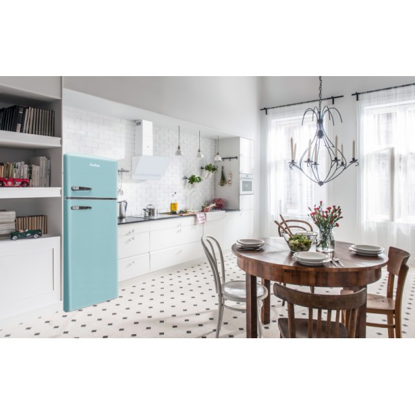 AMICA kombinirani hladilnik KGC15632T [E, 164l+44l, retro, modra]