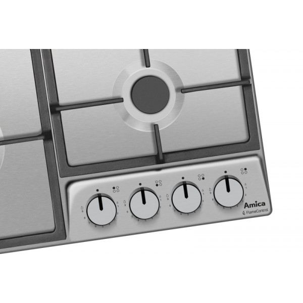AMICA plinska kuhalna plošča PGD6100ApR [4x plin, jeklo, 60cm, inox]