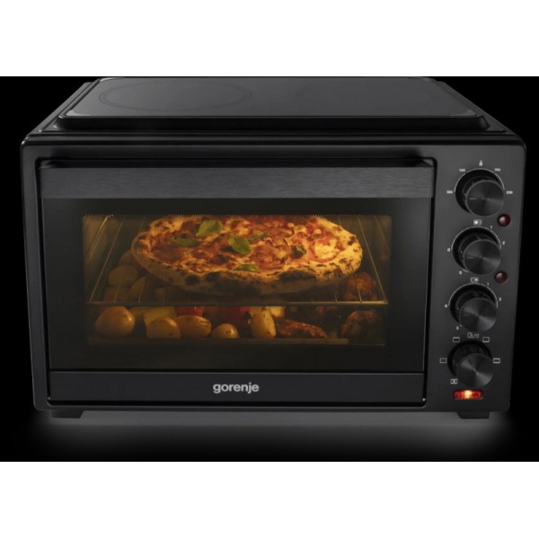 Gorenje mini pečica OM38GBC 38L, 3500W, 2 kuhalni plošči na vrhu