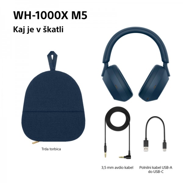 SONY BT slušalke WH1000XM5L modre