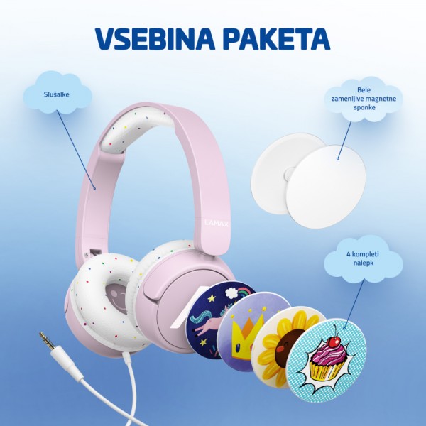 LAMAX SoundKid1 slušalke roza