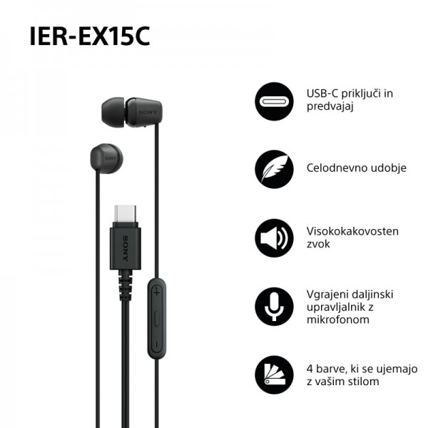 SONY ušesne slušalke IEREX15CB.CE7 IEREX15CB.CE7
