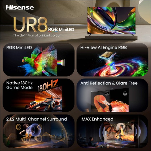 HISENSE TV RGB MiniLED 100UR8S Smart TV 4K 180 Hz