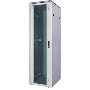 19" omara 42U 600x600, steklena vrata