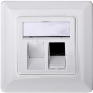 Vtičnica prazna za Keystone Jack 2-port, kotna 80x80 DIGITUS®
