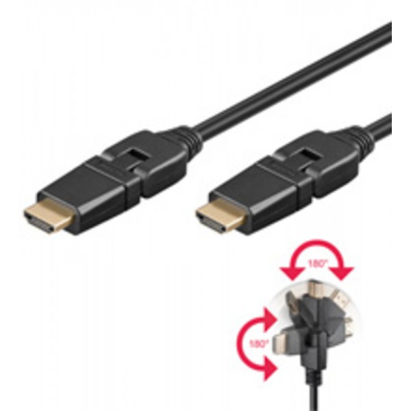 HDMI/A kabel 19 Pol moški - moški 2,0m - vrtljiv 360°