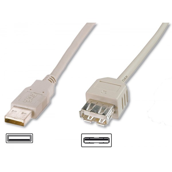 USB podaljšek USB2.0 A/moški <> A/ženski 1,8m sivi