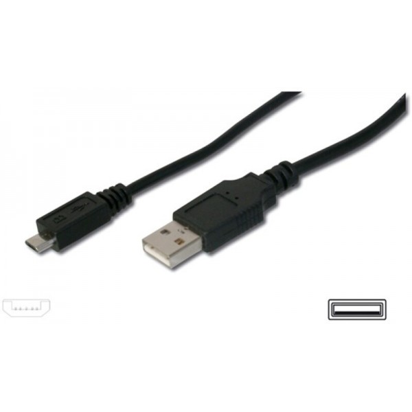 USB kabel A/moški<>B/moški micro 1m