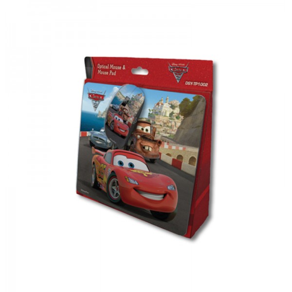 DISNEY Cars set optična miška + podloga za miško