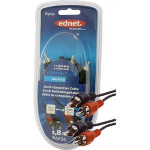 Kabel cinch 2×moški - 2×moški 1,8m