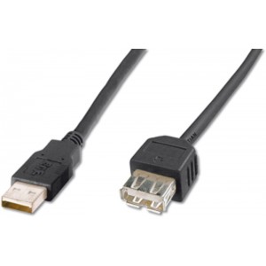 USB podaljšek  A/ženski<>A/moški USB 2.0  1,8m, črni
