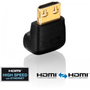 Adapter HDMI moško - ženski  90°