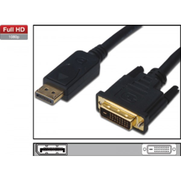 DisplayPort kabel moški - DVI-D moški, 3m
