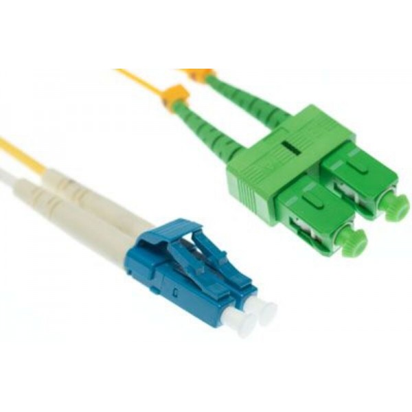 Optični patch kabel-Duplex E9/125 LC<>SC/APC 15m