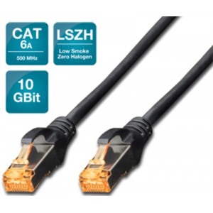 Patch kabel Cat.6A SFTP 0,5m črni