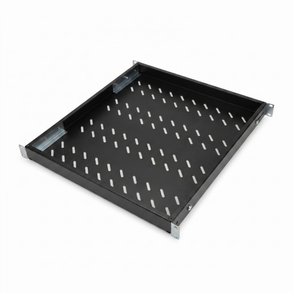 19" polica 1U, za 600 omaro, nastavljiva po globini od 350mm do 550mm, ČRNA (RAL9005) 19" polica 1U, za 600 omaro, nastavljiva po globini od 350mm do 550mm, ČRNA (RAL9005)