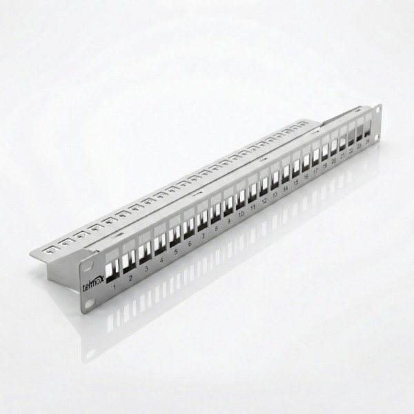 Patch panel 24port za KEYSTONE modul 1U, RAL7035