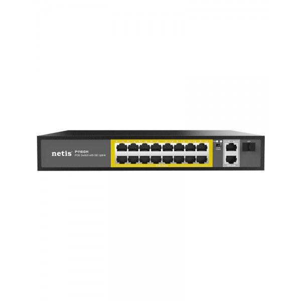 NETIS POE 16 port mrežno stikalo 10/100 + 2RJ45 GIGA UPLINK+ SFP režna GIGA