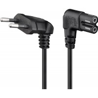Napajalni kabel 220V, IEC C7 ("Euro kabel 8"), 1,5m zaviti 90° na obeh straneh