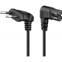 Napajalni kabel 220V, IEC C7 ("Euro kabel 8"), 1,5m zaviti 90° na obeh straneh