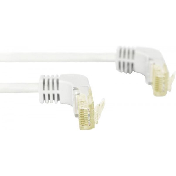 Patch kabel Cat.6A SFTP, zaviti 90°, 5m sivi