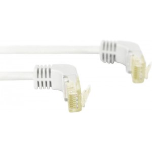 Patch kabel Cat.6A SFTP, zaviti 90°, 7m sivi