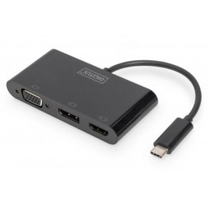 DIGITUS Adapter za tri monitorje USB-C™ 3v1 (HDMI, DP, VGA)