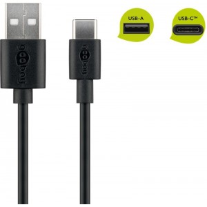 USB kabel 2.0 A /m <> USB C™/m 3m za polnjenje in sinhronizacijo