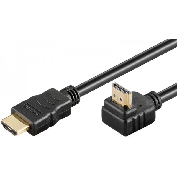 HDMI/A kabel 19 Pol moški - moški 3m, 90° zaviti