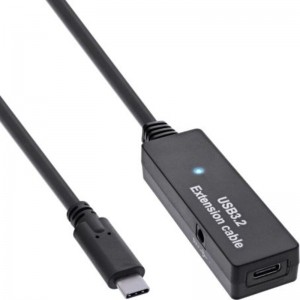 InLine® aktivni podaljšek USB 3.2 Gen.1, USB-C moški - ženski USB-C, 5m
