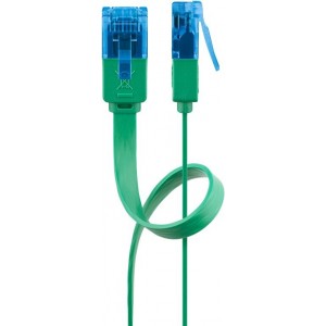 Patch kabel  CAT 6A, U/UTP, 5m zelen, FLAT