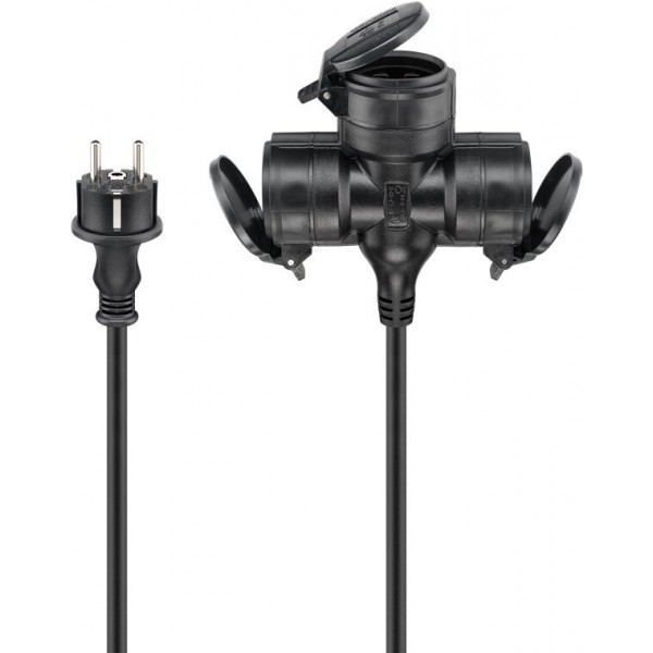 Trojni podaljševalni kabel za uporabo na prostem, 25 m, črn, (3 x 1,5 mm2)
