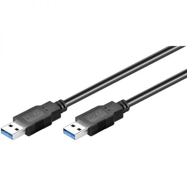 Kabel USB 3.0 A/moški <> A/moški  1,8m ČRN