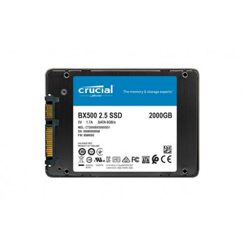 SSD 2TB 2.5" SATA3 3D TLC, 7mm, CRUCIAL BX500